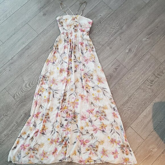 Intimately by Free People Womens Maxi Dress Floral Front Cut Out Size XS - Picture 2 of 5